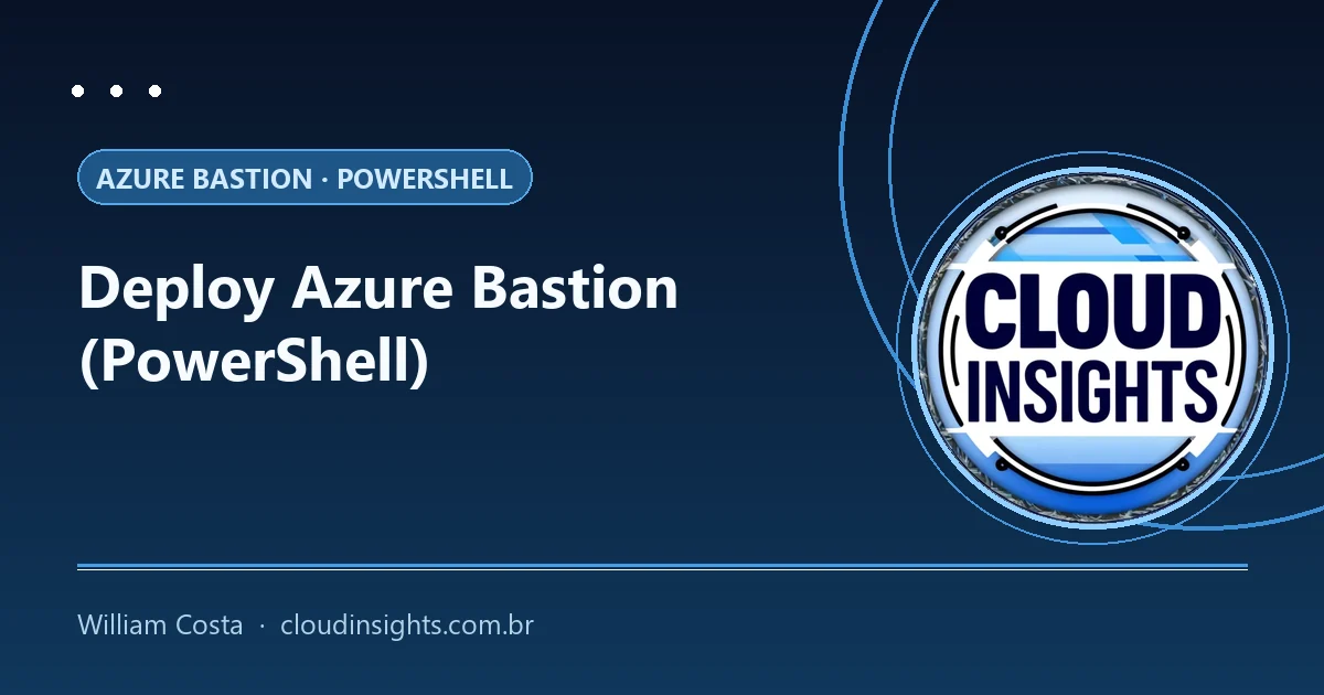 Implantação de VM Linux com PowerShell para uso com Azure Bastion