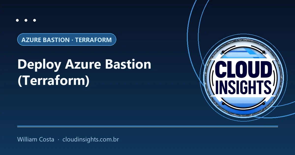 Terraform inicializado para implantar o Azure Bastion